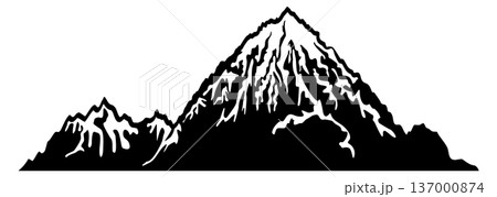 Alpine black icon. Geology sign. Rock ground Alpine black icon. Geology sign. Rock ground 137000874