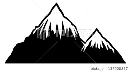 Ice peak black icon. High mountain symbol 137000887
