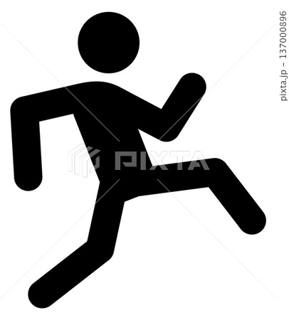 Fast moving person black icon. Running figure Fast moving person black icon. Running figure 137000896