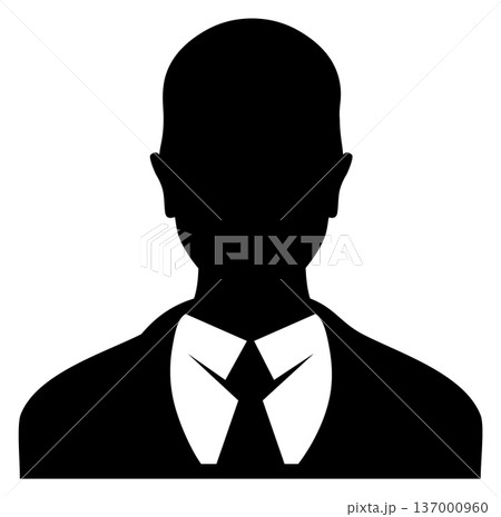 Business profile avatar. Black male head silhouette Business profile avatar. Black male head silhouette 137000960