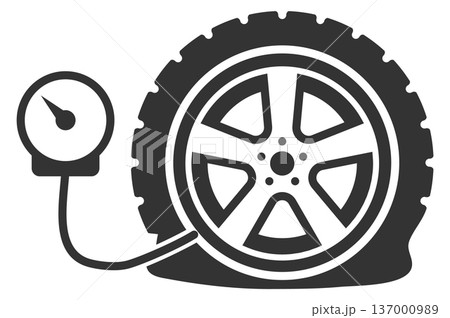 Tire pressure logo. Tyre change workshop icon 137000989