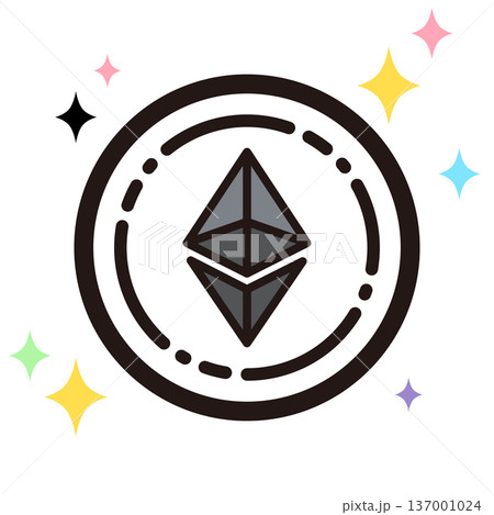 キラキラした仮想通貨アイコン 137001024