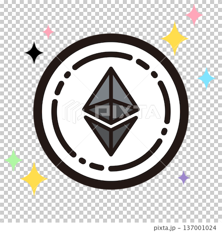 キラキラした仮想通貨アイコン 137001024