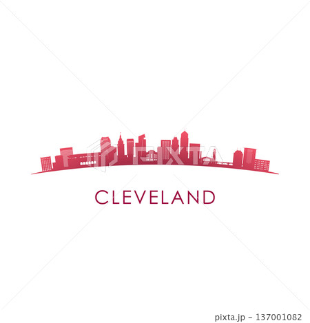 Cleveland skyline silhouette. Cleveland skyline silhouette. 137001082