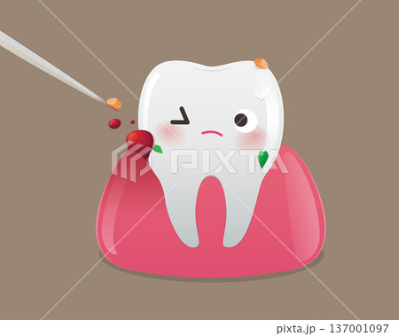 Cartoon Tooth Bleeding from Aggressive...のイラスト素材 [137001097] - PIXTA