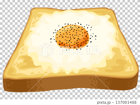Fried egg toast 137001488