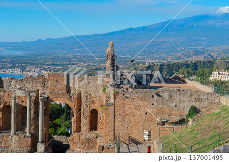 Taormina ancient amphitheatre, Sicily Italy 137001495