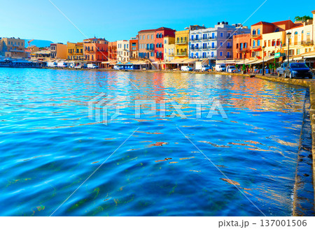 venetian habour of Chania, Crete, Greece venetian habour of Chania, Crete, Greece 137001506
