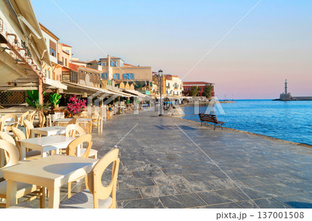 venetian habour of Chania, Crete, Greece venetian habour of Chania, Crete, Greece 137001508