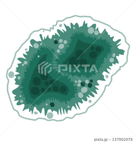 Green mold fungus growth illustration Green mold fungus growth illustration 137002078