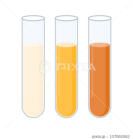 Urine sample tube set for kidney exam, urinary tract infection and cystitis diagnostics. Ketone and PH rapid test illustration. Urine sample tube set for kidney exam, urinary tract infection and cystitis diagnostics. Ketone and PH rapid test illustration. 137002082