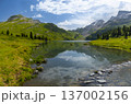 Discover the beauty of Engstlensee Lake in Switzerland. Clear waters reflect surrounding mountains and greenery, showcasing a serene natural landscape. Travel destination and popular trail. 137002156