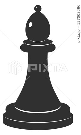 Bishop game piece black icon. Creative solution Bishop game piece black icon. Creative solution 137002396