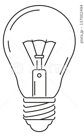 Lightbulb line icon. Idea symbol. Electric power Lightbulb line icon. Idea symbol. Electric power 137002494