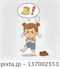 長靴を履きたくて怒ってる女の子 137002553