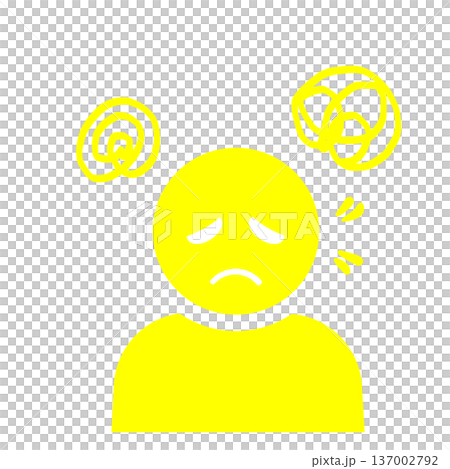 Confused and worried person icon (yellow) 137002792