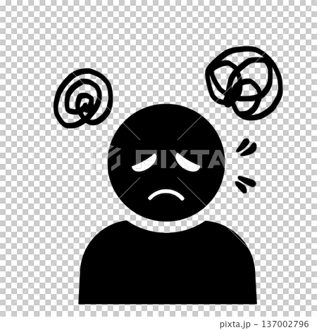 Confused and worried person icon (black) 137002796