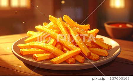 居酒屋・カフェ風 ポテトフライ 揚げたてスナックイメージ 居酒屋・カフェ風 ポテトフライ 揚げたてスナックイメージ 137003163