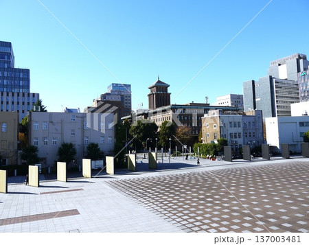 青空が広がる街並みの風景 137003481