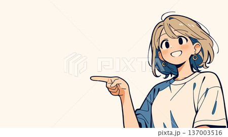 指をさす女性 137003516