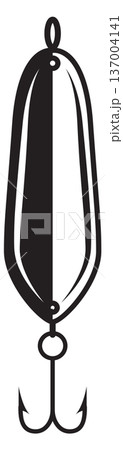 Fishing lure black icon. Bait tackle symbol Fishing lure black icon. Bait tackle symbol 137004141