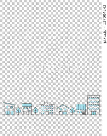 街並みのイラストのバナー背景 手描き風 縦長 街並みのイラストのバナー背景 手描き風 縦長 137004242