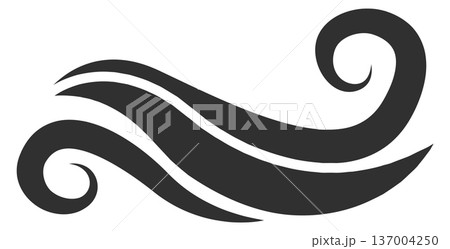 Ocean waves. Water splash curl black icon Ocean waves. Water splash curl black icon 137004250