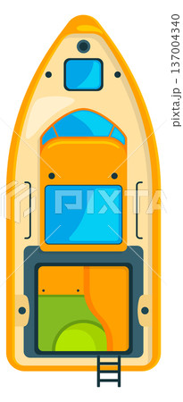 Motor boat cartoon icon. Fast ship top view 137004340