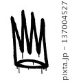 Sprayed crown with overspray in black over white. Vector illustration. 137004527