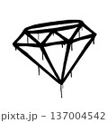 Abstract diamond graffiti with dripping spray paint on white background. 137004542