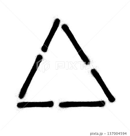 Abstract triangle frame made of rough black brush strokes on white. 137004594