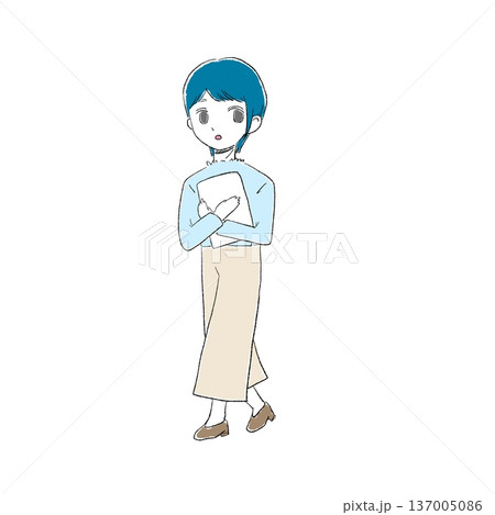書類を持つ女性 137005086