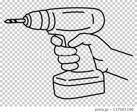 Hand holding a power drill 137005190