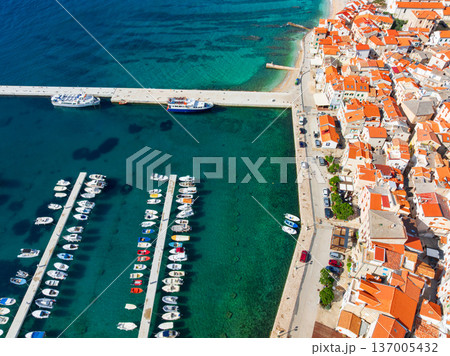 Aerial View Baska Krk Island Croatia Mediterranean Coast Aerial View Baska Krk Island Croatia Mediterranean Coast 137005432