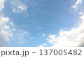 シンプルな青空と柔らかな雲の背景 137005482