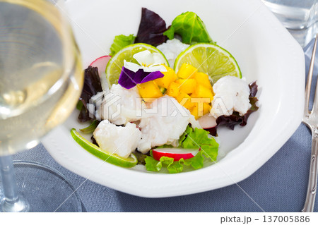 Whitefish ceviche with mango and lime Whitefish ceviche with mango and lime 137005886