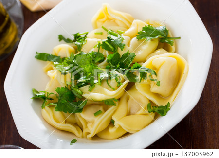 Ravioli with fresh greens Ravioli with fresh greens 137005962