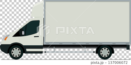 Box van cargo transport flat side view illustration 137006072