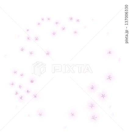 手描き風の桜の丸フレーム 137006330