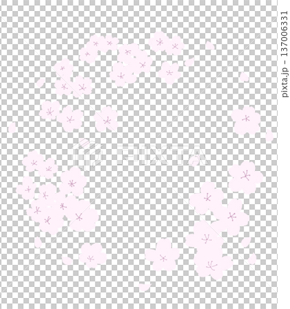 手描き風の桜の丸フレーム 137006331