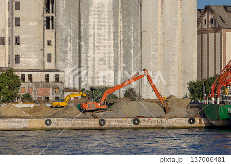 Dredging Operation in Harbour Dredging Operation in Harbour 137006481