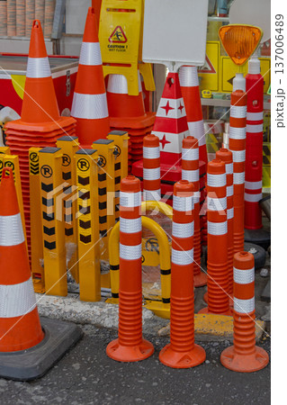 Parking Posts Traffic Cones Parking Posts Traffic Cones 137006489