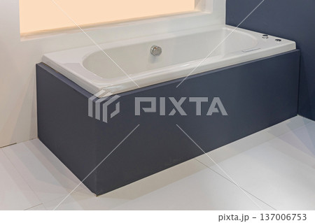 Large Bathtub Grey Bathroom Large Bathtub Grey Bathroom 137006753