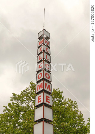 Welcome Sign Column Spire Welcome Sign Column Spire 137006820