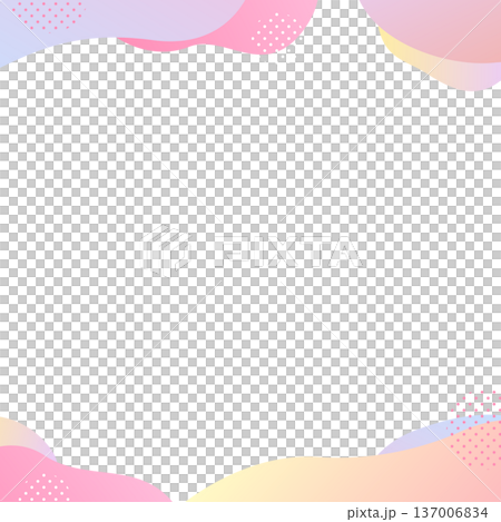 漸層柔和邊框插圖（粉紅色、黃色、紫色、淺藍色、橘色）正方形 137006834