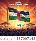 Central African Republic Independence Day Celebration with Cheering Crowd 137007148