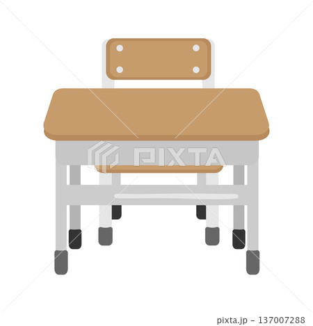 学校用の机と椅子のイラスト 学校用の机と椅子のイラスト 137007288