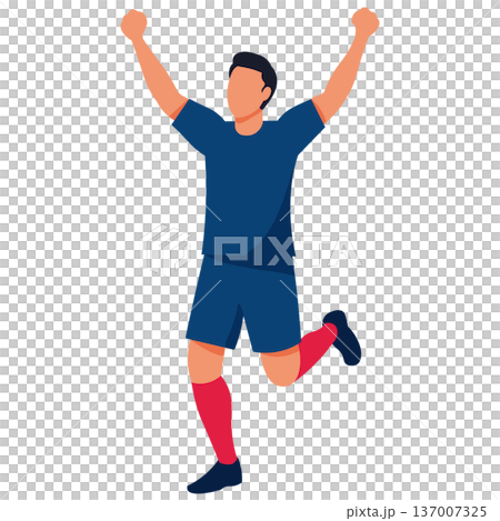 Soccer Player Celebrating Victory After Winning Soccer Player Celebrating Victory After Winning 137007325