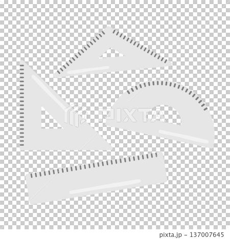 三角定規・定規・分度器のイラストセット 137007645