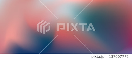 Abstract coral red and aquamarine blurred vector soft mesh gradient background. Smooth aesthetic teal and pink gradation backdrop with waves for ui web design, futuristic liquid flowing print design 137007773